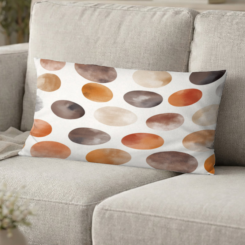 Coussin décoratif géométrique - Coussin Yelorange, H 12 po x l 20 po