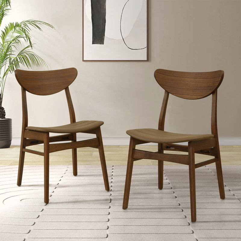 Fabric Upholstered Side Chair, Brun