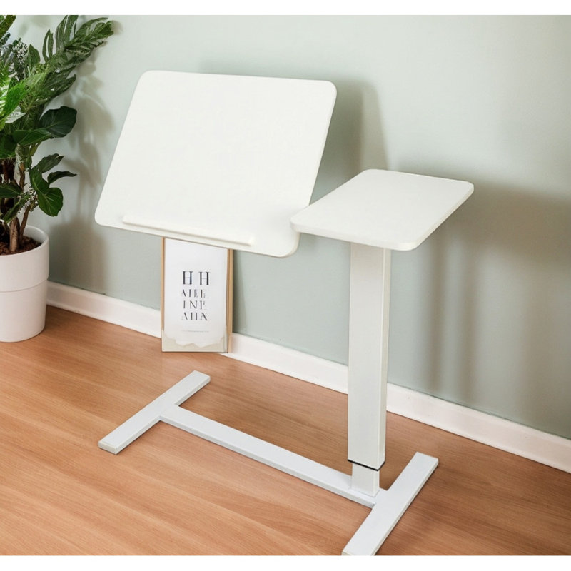 Table de chevet, bureau de chevet pliant Support mobile pour ordinateur portable Table de lit inclinable avec roulettes Table de plateau réglable en hauteur pour canapé d'ordinateur portable