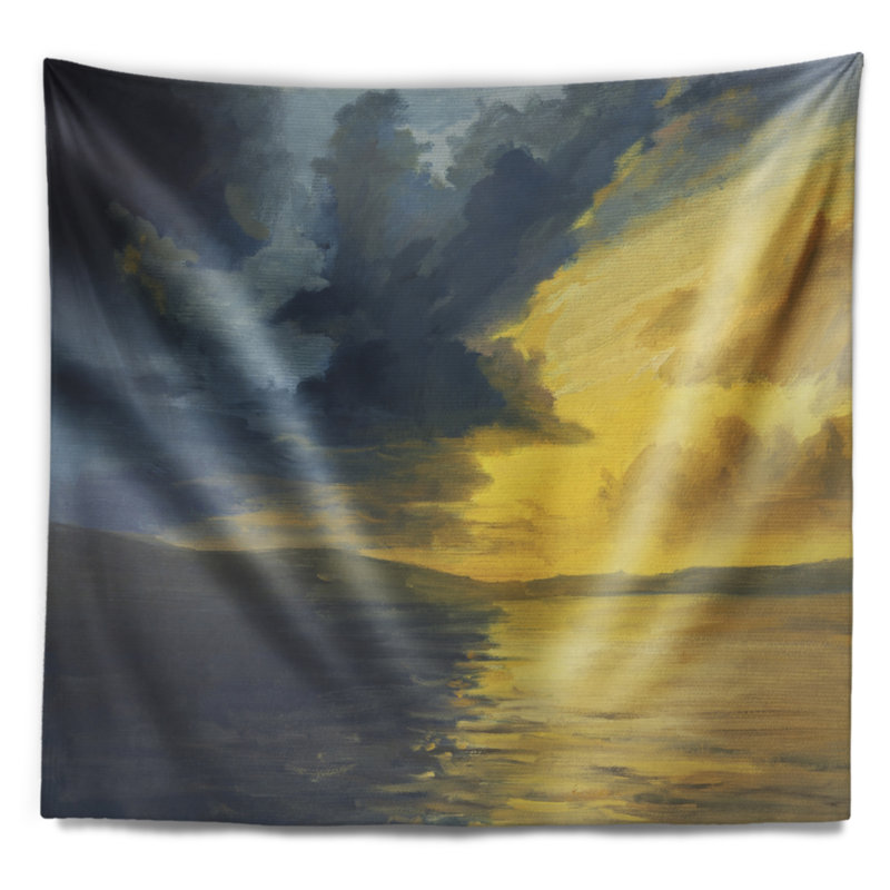 Tapisserie coucher de soleil et ombres Landscape, H 32 po x l 39 po