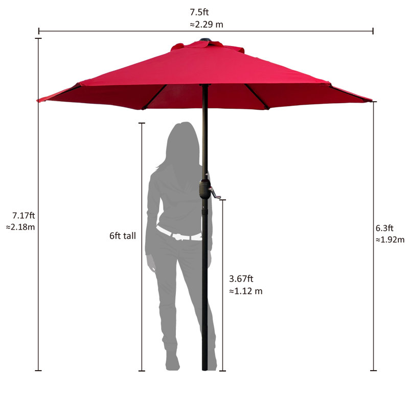 Parasol de marché Tempo, 90'', Rouge
