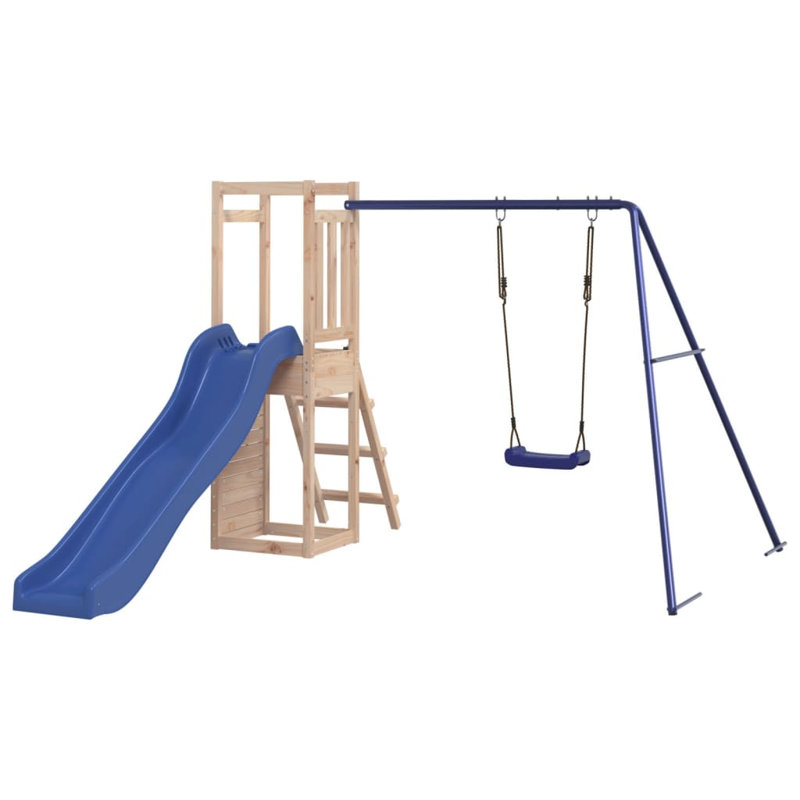 Garica Freeport Park Solid Wood Swing Set with Swing(s) Slide(s), Brown