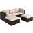 Averyon 5 Pieces Outdoor Patio Rattan Sectional Conversation Set with Cushions-408090710