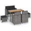 Ensemble de salle à manger rectangulaire pour 6 personnes avec coussins-1228839209-1228839211