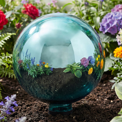 Globe terrestre extérieur en acier inoxydable à miroir 10 po Obrien