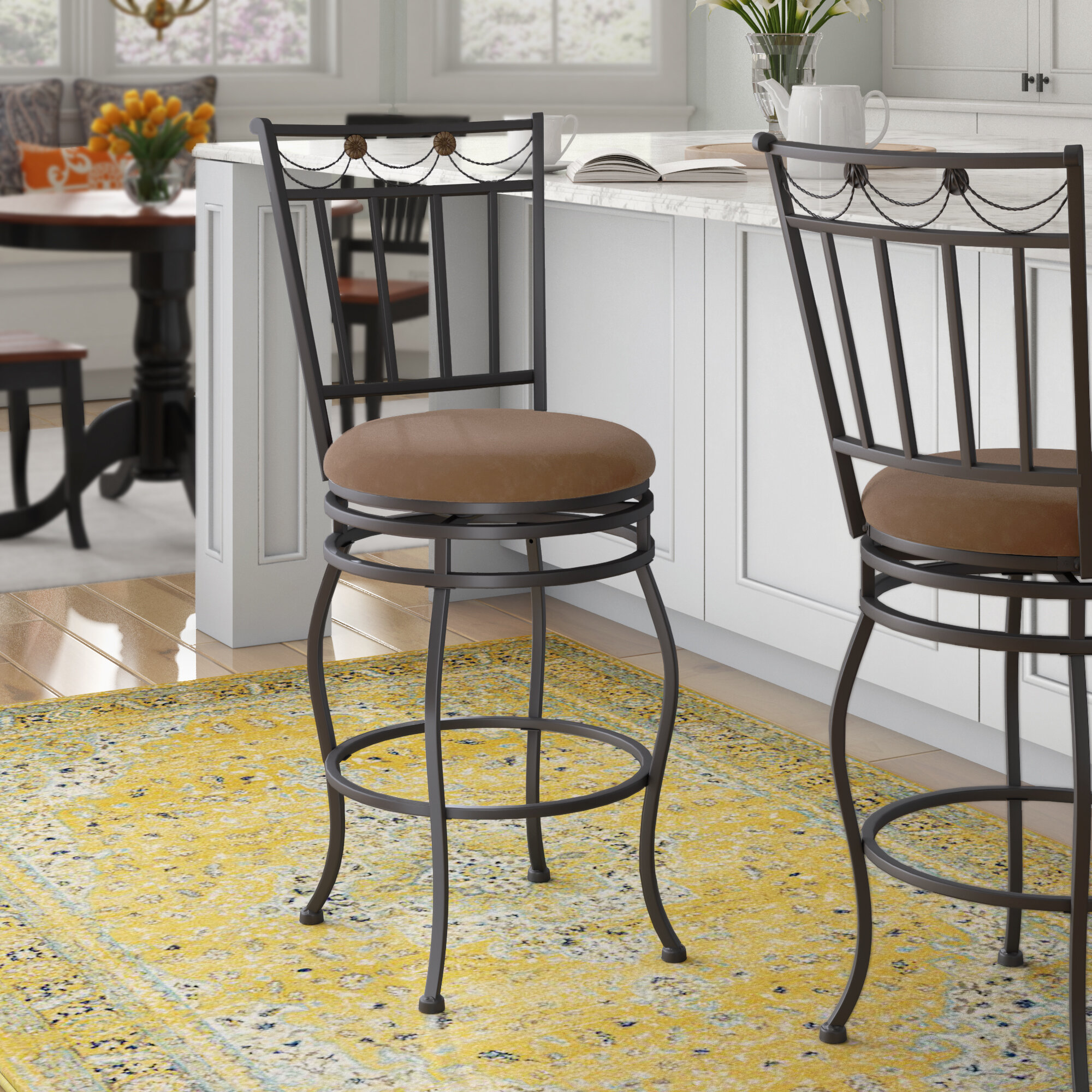 Metal cushioned online bar stools