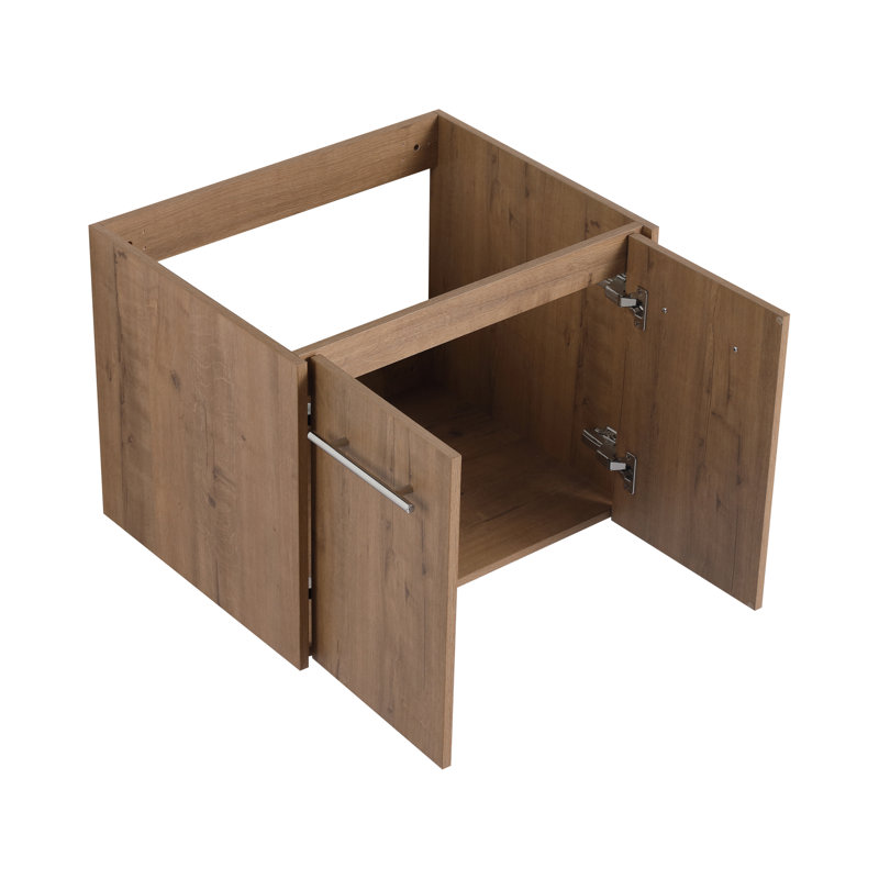 Armoire de salle de bain avec lavabo, portes à fermeture douce, conception à fixation flottante, pour petite salle de bain (emballage KD)