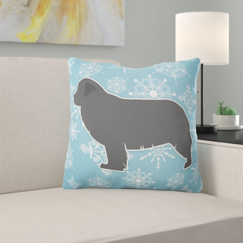 Winter Snowflakes Indoor/Outdoor Throw Pillow, 14" H x 14" W x 3" D