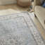 Traditional Light Blue Washable/Stain Guarded Area Rug -819136535