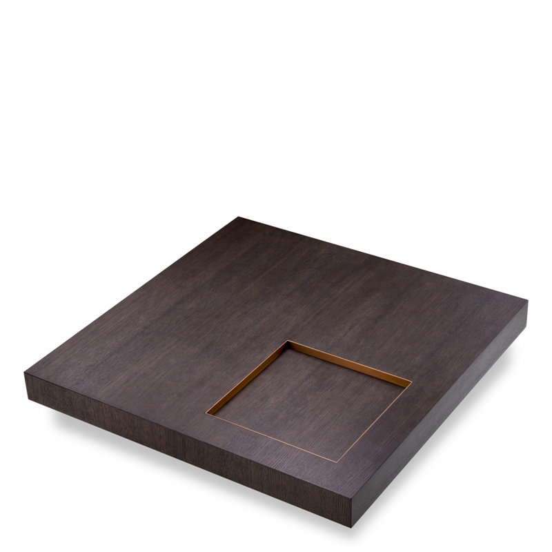 Otus Coffee Table, Mocha Top/Brushed Brass Base