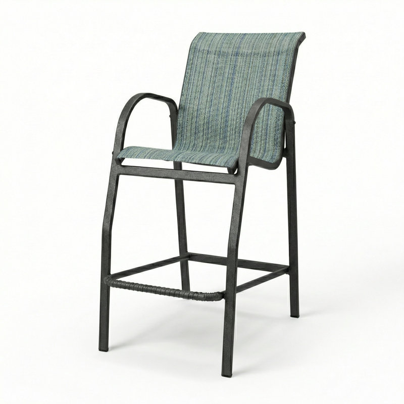 Windward Outdoor Ocean Breeze Bar Stool, Nova Seaglass/Anthracite