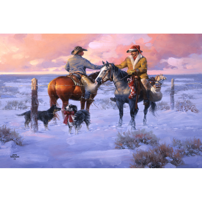 «Sharin 'Christmas with the Neighbours» par Jack Sorenson - impression sur toile tendue, H 12 po x l 18 po