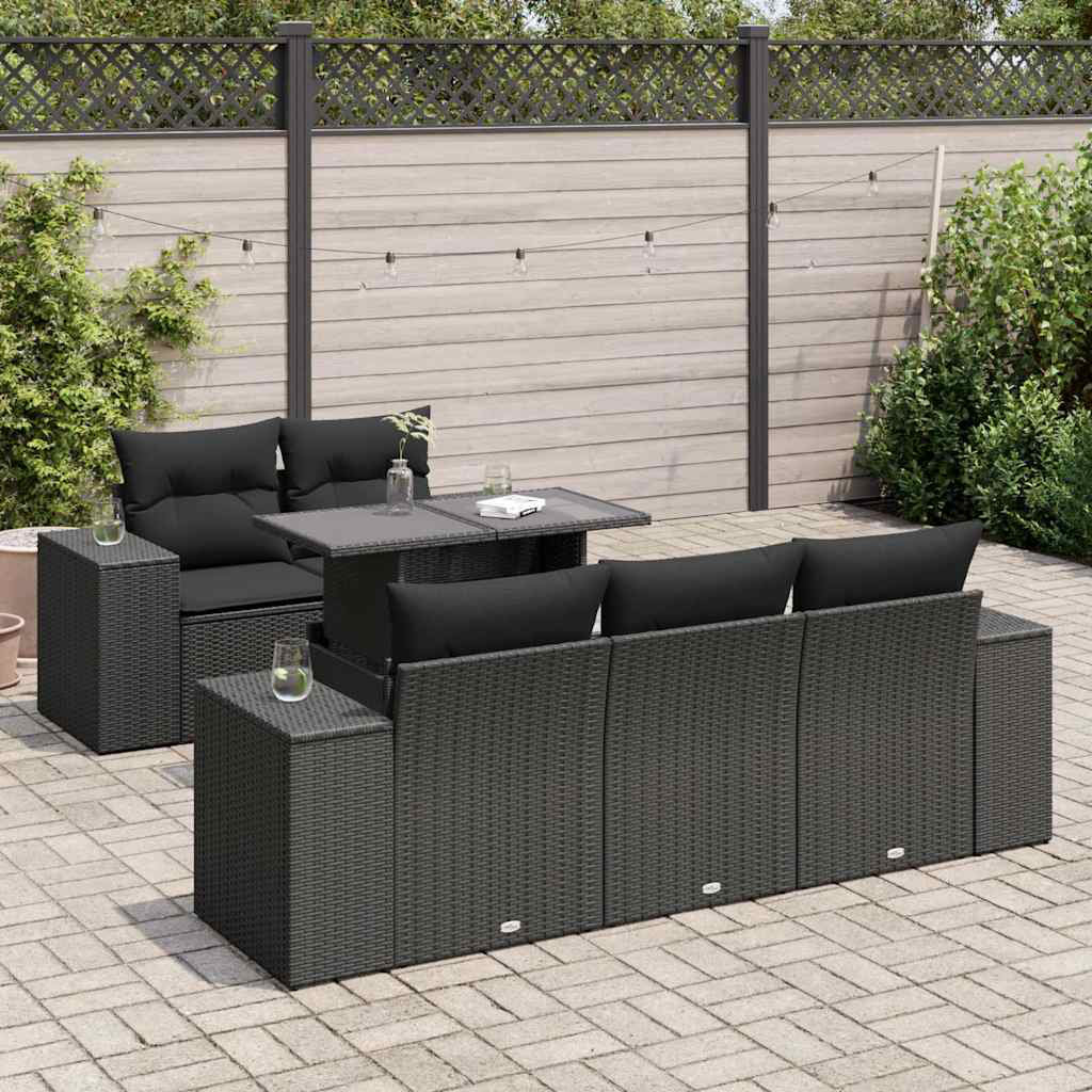 Vidaxl 6-Tlg. Garten-Sofagarnitur Mit Kissen Beige Poly Rattan