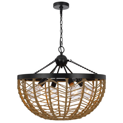 Luminaire suspendu noir à 4 lumières Ayami