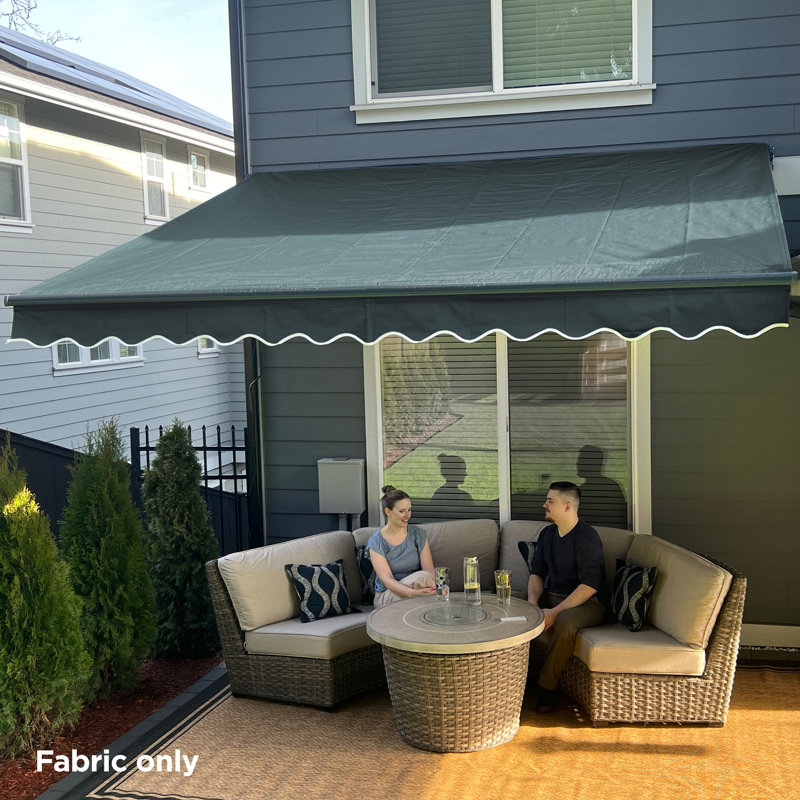 ALEKO Retractable Awning Fabric Replacement, 13' W x 10' D, Forest Green