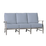 Croquet 75.75" Wide Outdoor Teak Patio Sofa with Cushions