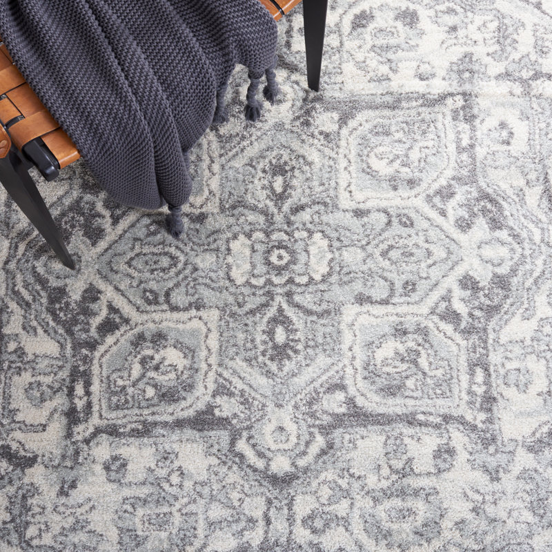 Tapis ivoire / gris Tulum 286, Tapis de couloir 2 pi x 9 pi