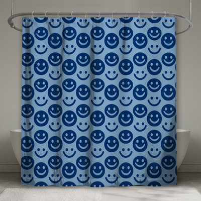 Smiley Faces Pattern Shower Curtains Extra Long