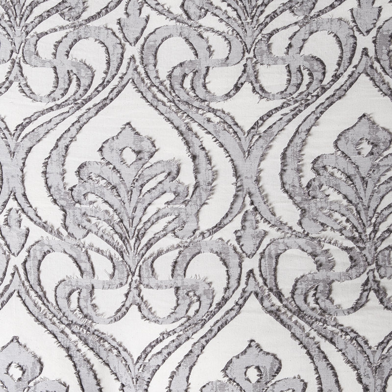 Ensemble de housse de couette décontracté gris chic en coton à motif damassé
