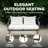 Serene 4-Piece Patio Furniture Set – 800lbs Capacity, Acacia Wood Outdoor Conversation Set with Thick Cushions-374004397