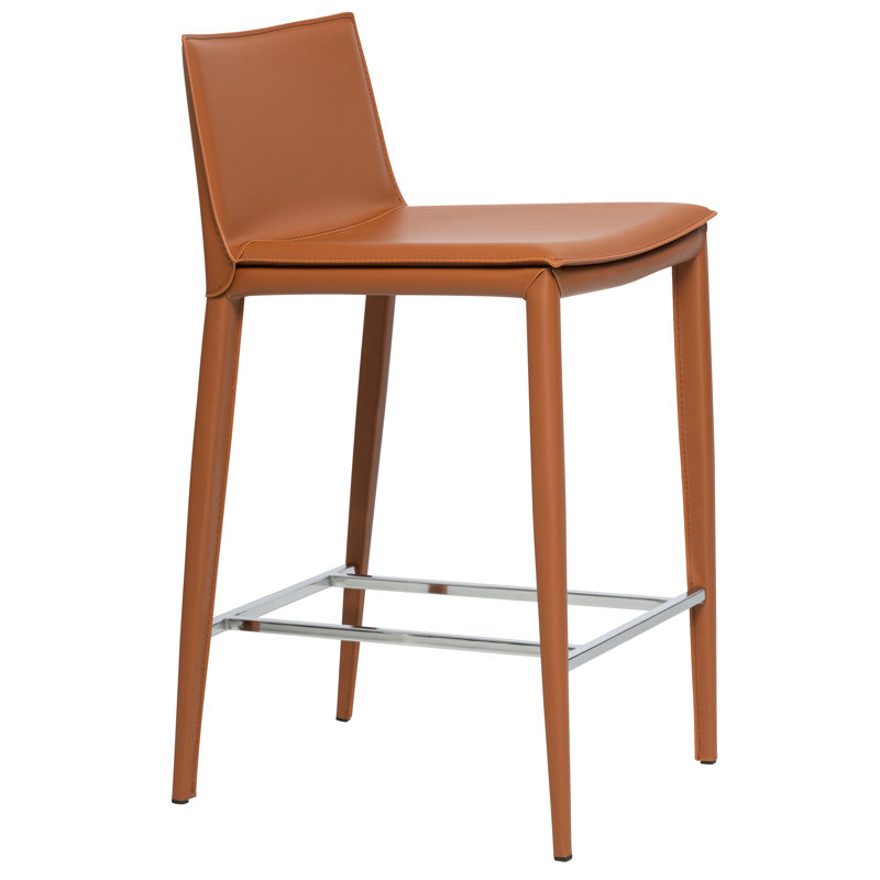 Holleman Leather 25.5" Counter Stool, Cognac