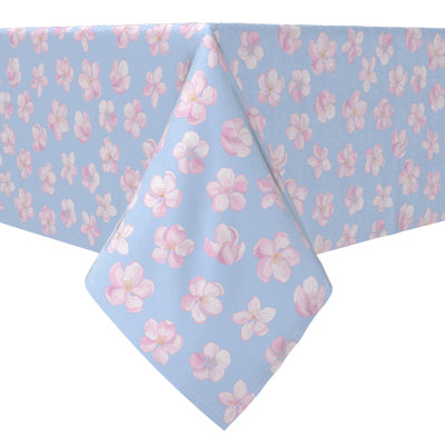 Square Floral Cotton Twill Tablecloth