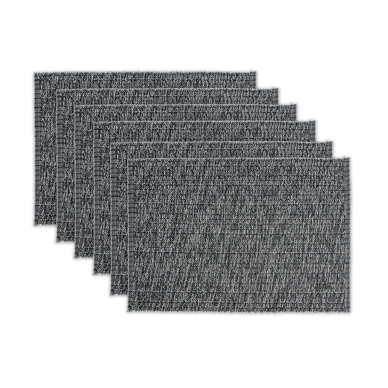 Ensemble de 6 napperons Alyeska, Noir / gris
