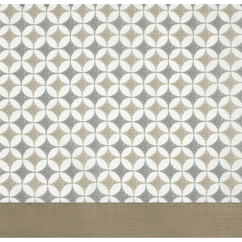 Mosinee Geometric Tailored Window Valance, Taupe/Silver
