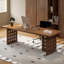 Bureau rectangulaire en bois massif brun noisette-1619093984