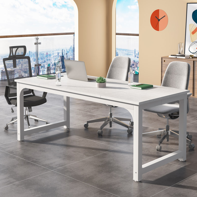 180cm Rectangle Conference Table, White, White