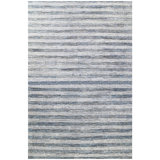 Hand Knotted Striped Area Rug in Blue/Gray