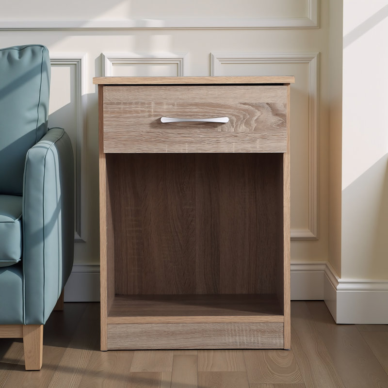 Table de chevet avec un tiroir, Light Brown