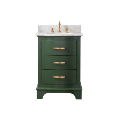 Meuble-lavabo simple 24 po avec plateau en marbre Fiona