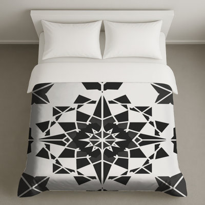 Housses de couette noir et blanc kaléidoscope