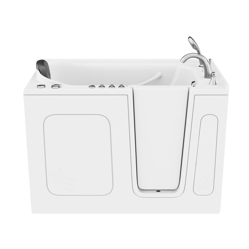 Therapeutic Tubs 30 in. x 54 in. Right Drain Quick Fill Walk-In Whirlpool and Air Tub with Powered Fast Drain in White, Right