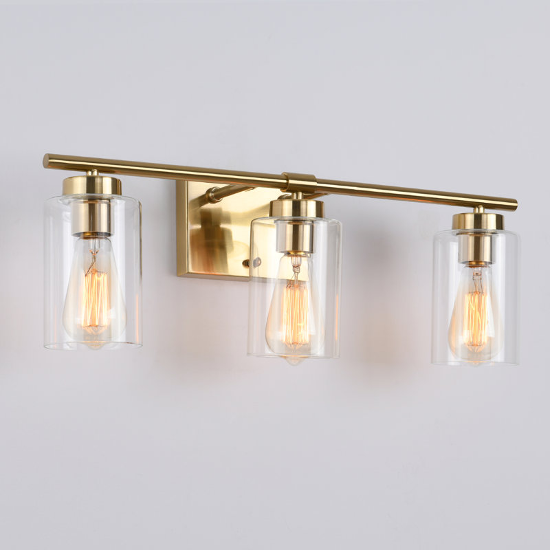 Hooversville Dimmable Vanity Light, Gold, 3 Lights
