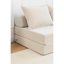 Lit simple convertible, méridienne pliable, velours côtelé beige, support ergonomique, mousse haute mémoire, poches latérales, convient aux petits espaces-1343888994