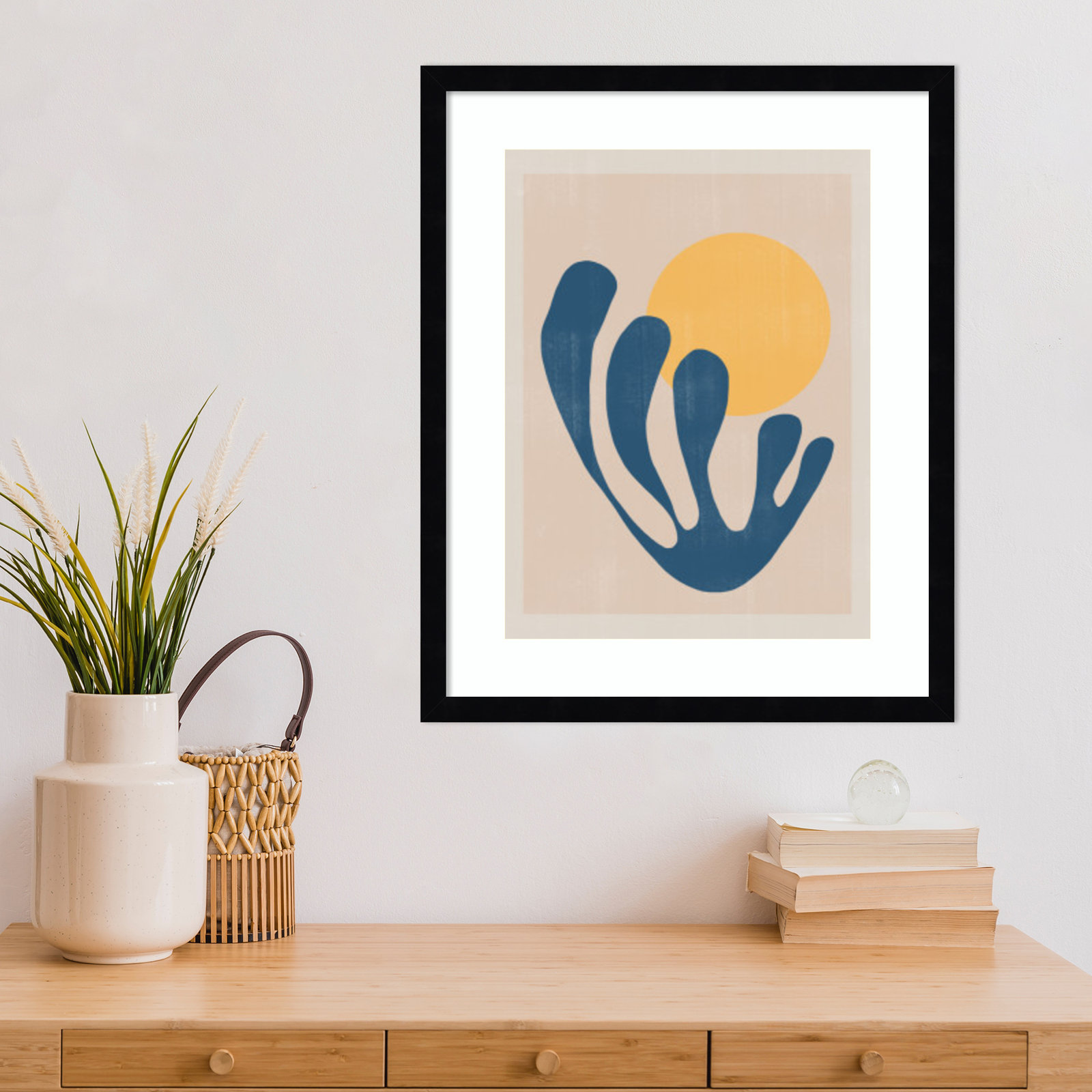 Giese "Modern Plant No. 1" Print, Black, 21" H x 17" W