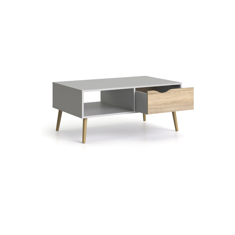 Brennan Four Leg Coffee Table, Grey/Oak