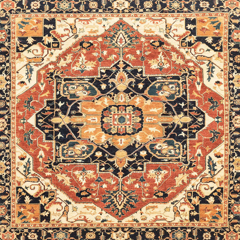 Tapis abstrait moderne 3095, Carré 5 pi