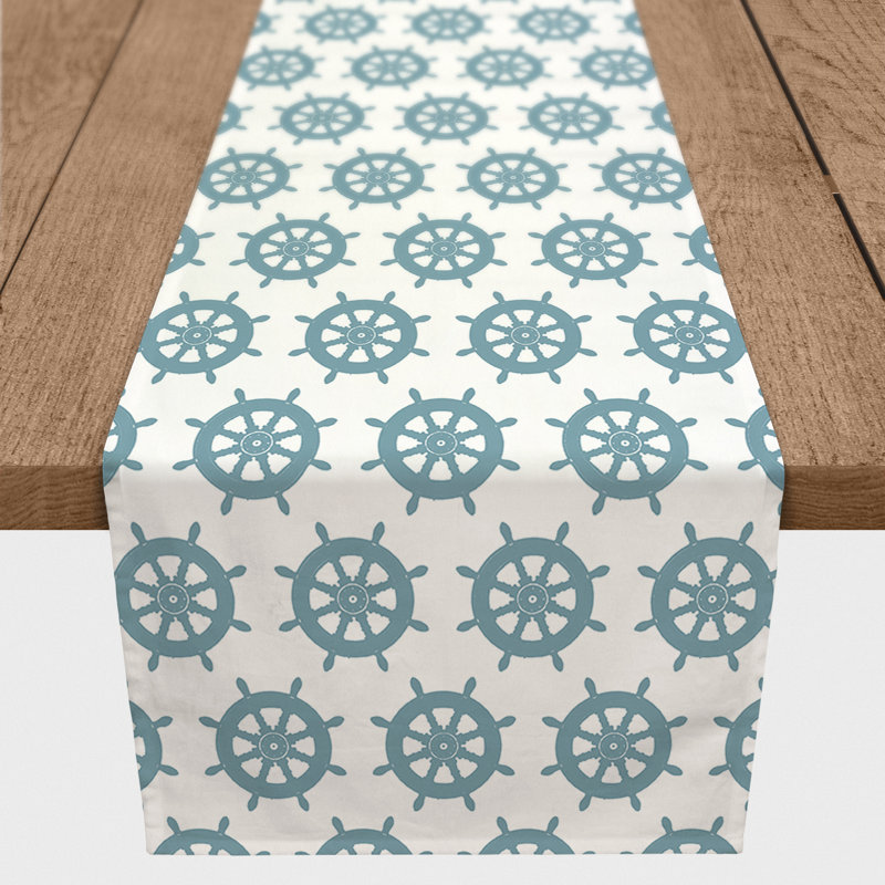 Chemin de table lapin Savarese, Light Blue, L 72 po x P 16 po, Abtract 2
