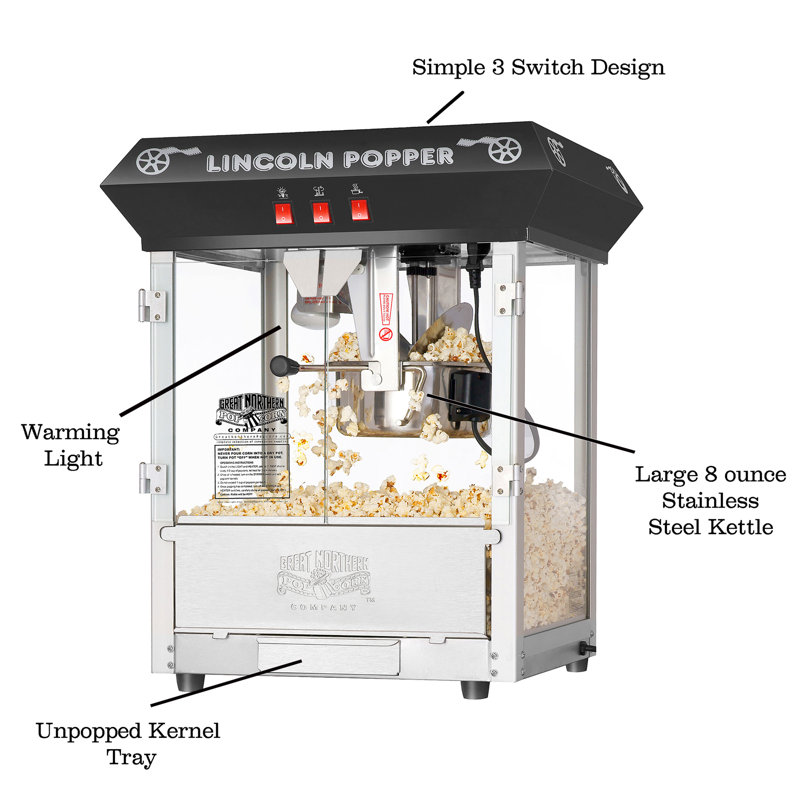 Great Northern Popcorn 8 Oz. Tabletop Popcorn Machine, Popcorn Machine Stand / Cart