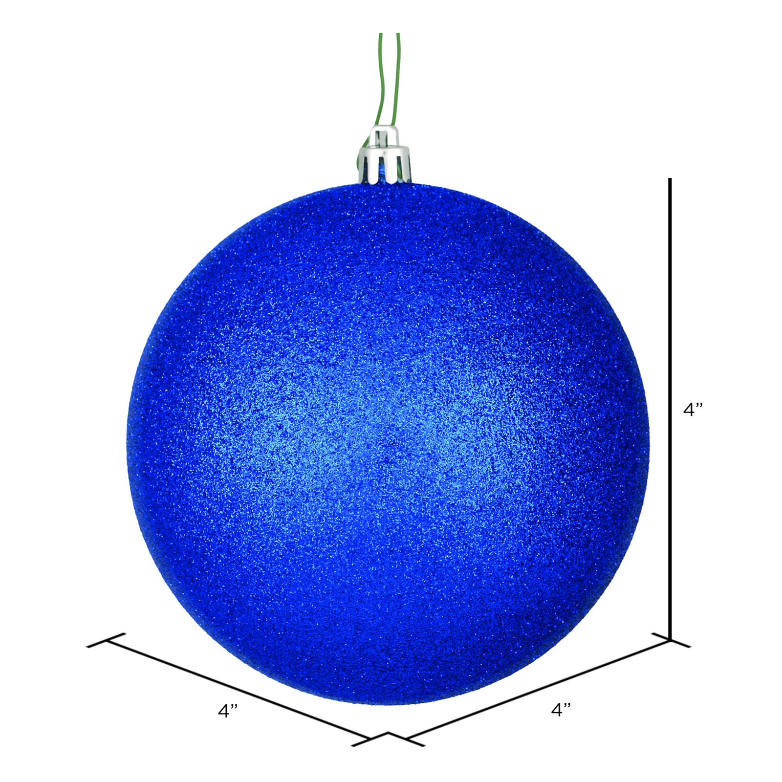 Holiday Décor Ball Ornament, 4" H x 4" W x 4" D, Midnight Blue