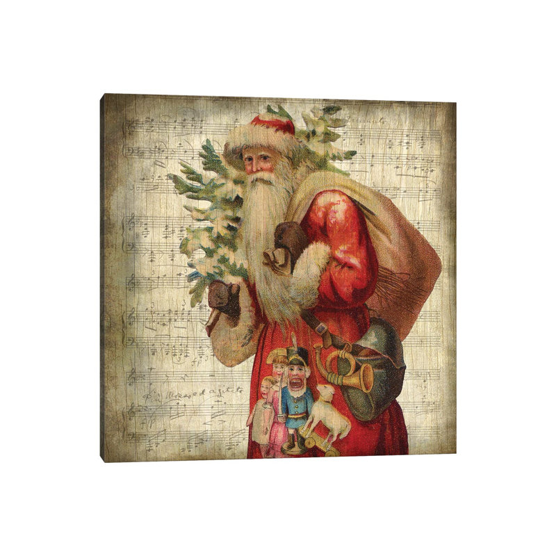 Vintage Santa I by Kimberly Allen - Wrapped Canvas Gallery-Wrapped Canvas Giclée