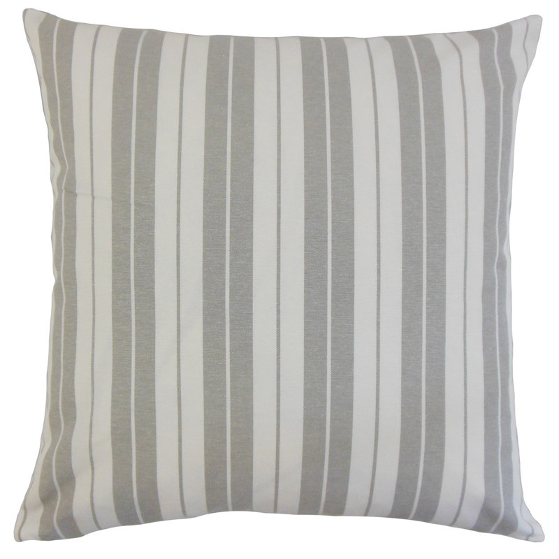 Cotton Striped Sham Set, Euro, Slate