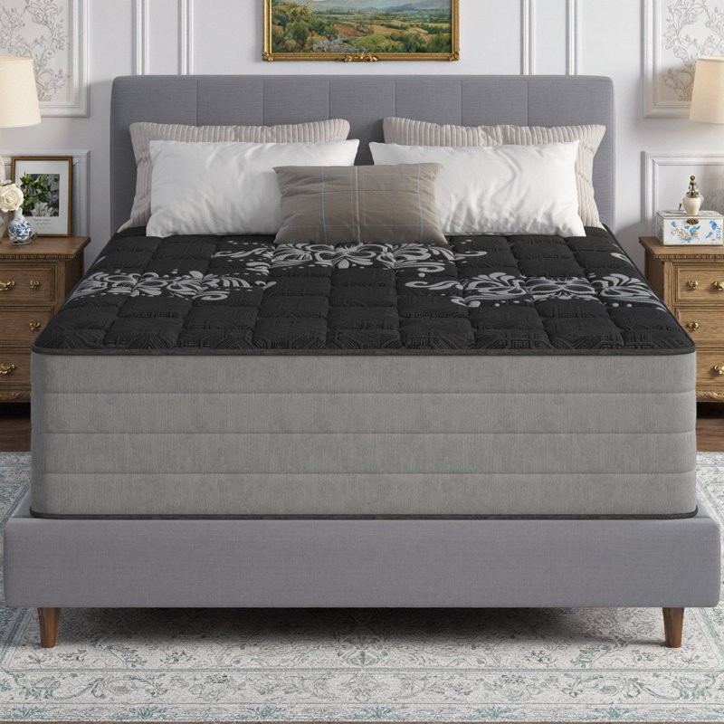 Matelas de refroidissement robuste de 14 po - Matelas moelleux ferme / moyen matelassé avec couche de gel de cuivre infusé et ressorts renforcés pour un sommeil frais et paisible | De taille simple à très grand | Fabriqué aux États-Unis