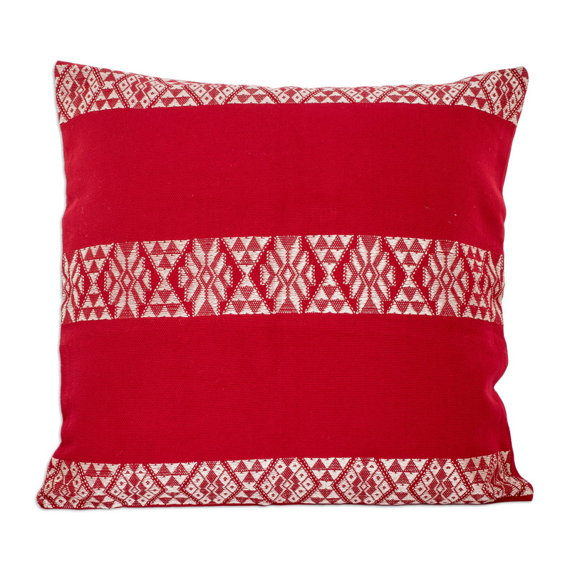 Housse de coussin en coton coquelicot Novica