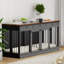 Meuble pour chien 70,9 "avec 3 tiroirs et cloison, chenil robuste pour 2 grands chiens, H 70,86" x 23,6 "x H 33,66"-1086907862
