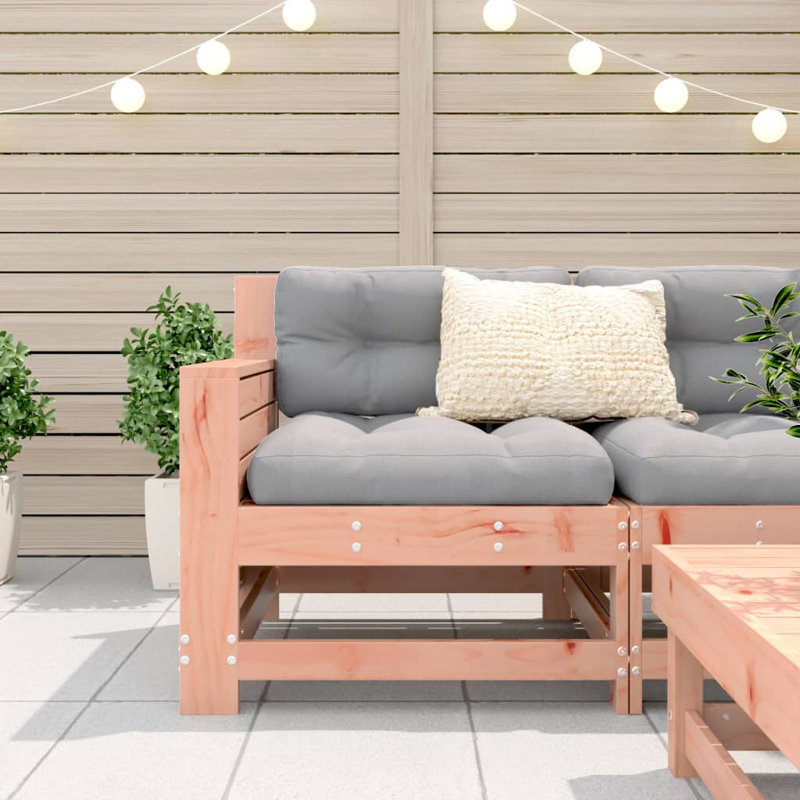 Balmore 69cm Wide Patio Sofa with Cushions, Natural Douglas, Grey