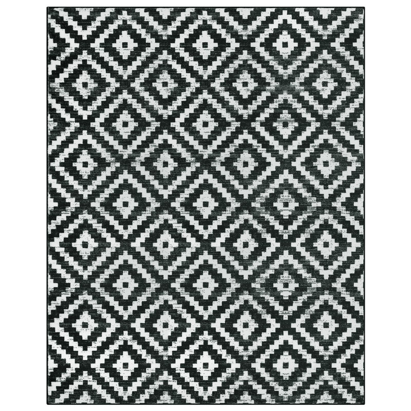 Mallku Geometric Machine Washable Area Rug Perfect for Living Room, Dining Room, Bedroom Decor, Rectangle 8' x 10'